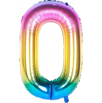 Balónek Fóliový balónek VELKÁ DUHOVÁ ČÍSLICE 0 DEKORACE HELIUM