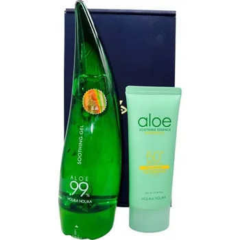 Kosmetická sada Dárková Sada Holika, Aloe 99% Zklidňující Gel, Voděodolný