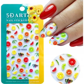 Samolepky 5D na zdobení nehtů Vzory POMERANČ