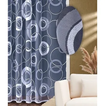 Záclona Kruhy výška 100 cm bílá