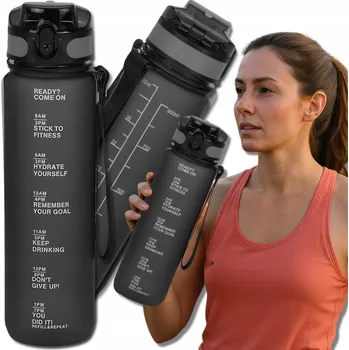 Láhev TRESSARI Motivační láhev s držadlem 1000 ml BPA FREE TRITAN lahev na pití na vodu