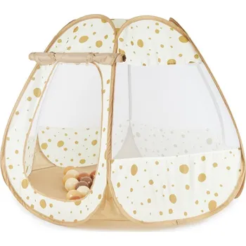 Výuková hračka Bieco - Samorozkládací hrací stan a míčkový box 2v1 - dots