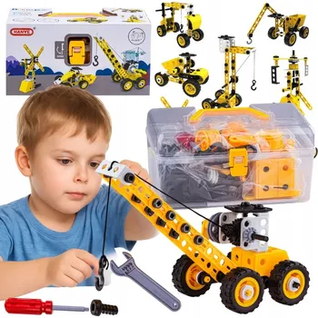 ostatní stavebnice Sada stavebnicových kostek DK 8v1 žlutá 100 dílků, pohyblivé prvky