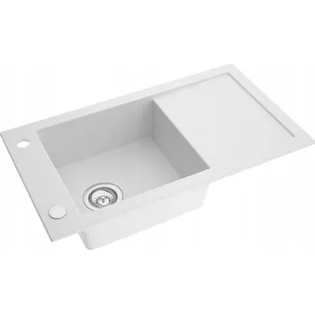 Granitový dřez Jednokomorový granitový dřez Moderno MARIO bílý