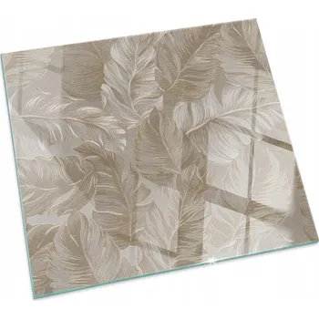 Obraz Tvrzené skleněné prkénko s motivem listů v jemných vzorech 60x60 cm