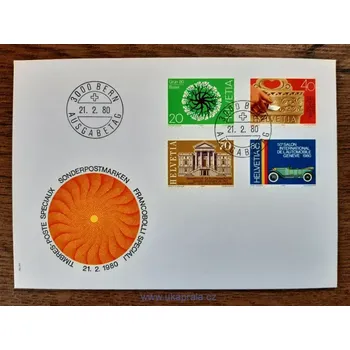 Sběratelství Švýcarsko FDC 1170/3 různá výročí, r. 1980