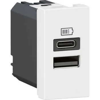 Elektrická zásuvka MOSN 2XUSB-A+C NABÍJEČKA 3A 1M BÍLÁ LEGRAND 077670L