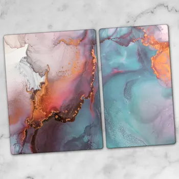 Obraz Tvrzené Skleněné Kuchyňské Desky S Grafikou Modrý Mramor 40x52 a 30x52