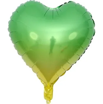 Balónek FÓLIOVÝ BALÓNEK SRDCE DUHOVÉ ZELENÉ 45 CM NAROZENINY