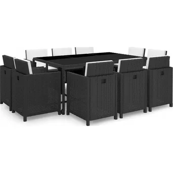 Stůl a židle VidaXL umělý ratan vidaXL černé