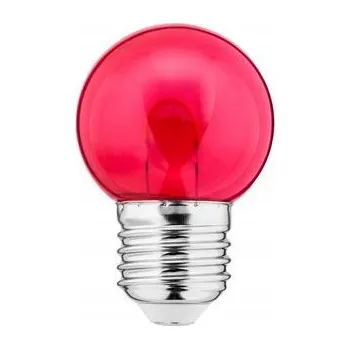 Žárovka LED barevná žárovka E27 1W G45 240V 10Lm PC červená čirá FILAMENT U THORGEON