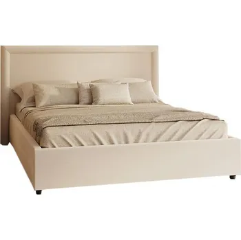 Postel Čalouněná postel NOBILE 160x200 Krémová Paris s úložným prostorem kovový rošt