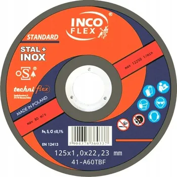 Příslušenství k brusce 125x1,0x22,23 Řezný kotouč INCOFLEX Standard OCEL+INOX - SADA 50 ks