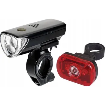 Cyklosvítilna SADA LED SVĚTEL NA KOLO NA BATERIE ČERNÁ Přední a Zadní Světla na Kolo