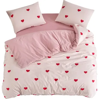 Povlečení Růžové povlečení na jednolůžko/prodloužené s prostěradlem/3dílné 160x220 cm Red Heart – Mila Home ID_1768970