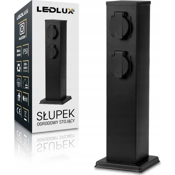 Elektrická zásuvka Osvětlovací sloupek Masterled černý, 4 zásuvky, 40 cm, IP44