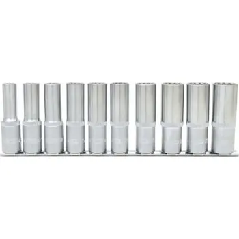 Gola hlavice KS Tools Souprava dvanáctihranných nástrčných ořechů 1/2", dlouhé, 10dílná 917.1750