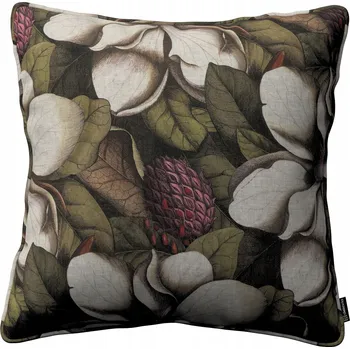 Povlak na dekorativní polštářek Povlak na polštář 45x45 béžovo-zelený s květinovým motivem