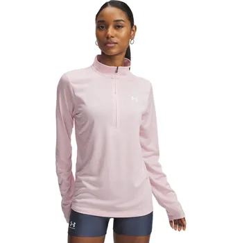 Dámská mikina Dámská Mikina UNDER ARMOUR TECH 1/2 ZIP- TWIST 1384225-647 – Růžová L