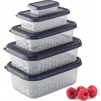 Dóza na potraviny 5X PLASTOVÁ NÁDOBA NA POTRAVINY SADA NÁDOB NA UZENINY ZELENINU