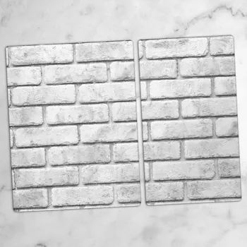 Obraz Odolné a stylové kuchyňské skleněné desky s motivem bílé cihly 40x52 a 30x52