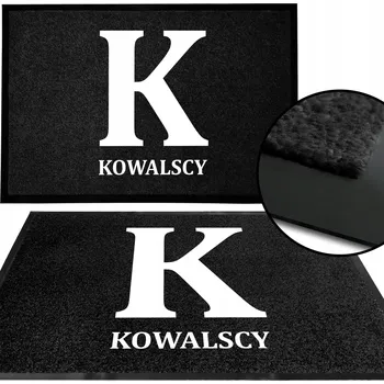 ČERNÁ VSTUPNÍ ROHOŽKA 40X60 PERSONALIZOVANÁ S ADRESOU A Č. DOMU WZ