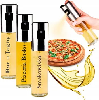 Nádoba na olej a ocet ROZPRAŠOVAČ NA OLEJ A OCET Dávkovač Vaše Logo Pizzerie Bar Stříbrný