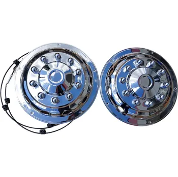 Poklice na kolo Kryt kola, poklice 22,5" nerezová přední vypouklá s kryty matic, , ,