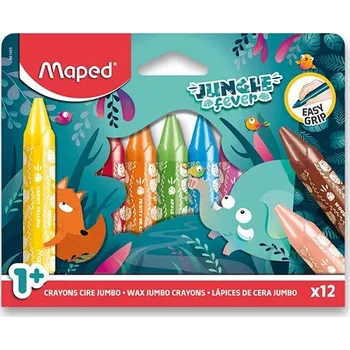 Voskovky Maped Jungle Fever Jumbo – 12 barev pro malé umělce