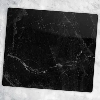 Obraz Skleněná dekorativní deska Na Servírování Jednohubek, černobílý mramor, 60x52 cm