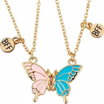 Náhrdelník Zlatý ocelový náhrdelník s motýlem, nastavitelná délka