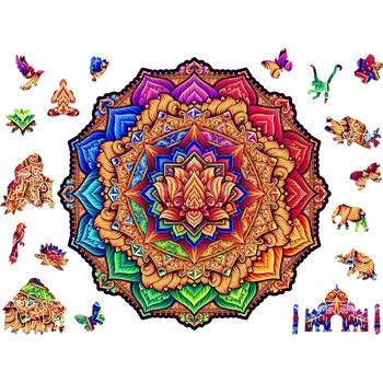 Obraz Adawoo 200dílné Puzzle s mandalou a lotosovým květem