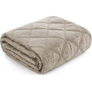 Prostěradlo Přehoz na postel Eurofirany velur 200 cm x 220 cm béžový