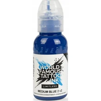 Tetovací barva Barva na tetování World Famous Medium Blue č. 2 v2, 30 ml