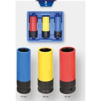 Sada nástrčných hlavic pro rázové utahováky - 17/19/21mm