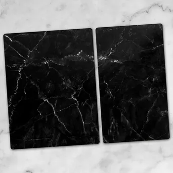 Obraz Dekorativní skleněné desky na servírování – jednoduchý černý mramor 40x52 cm a 30x52 cm