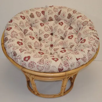 Papasan Nábytek PEGAS Ratanový papasan 100 cm medový polstr motiv červená srdce