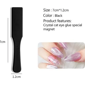 Silná magnetická kostka pro kočičí oko na nehty | magnetická tyčinka, nail art - Černý