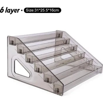 Šperkovnice Stojan na laky a šperky z akrylu s více policemi | kosmetický organizér, držák na šperky - Šedá - 6 vrstev