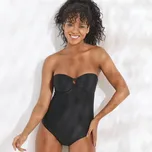 Jednodílné jednobarevné plavky Solaro, s odnímatelnými ramínky černá 40