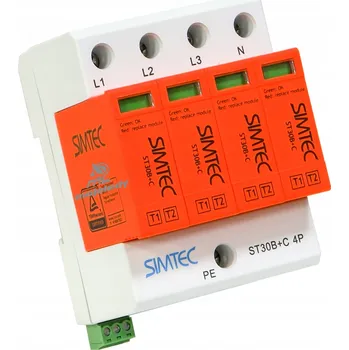 Jistič Varistorový omezovač přepětí typ 1+2 4P 230V IP20 Simet 85201010