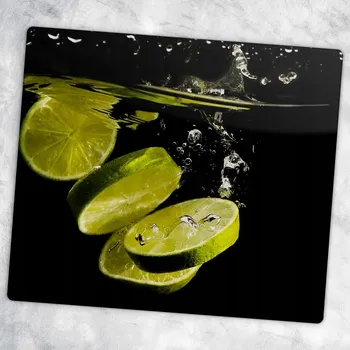 Obraz Kuchyňská Multifunkční Dekorativní Deska Tvrzené Sklo Limetky ve Vodě 60x52