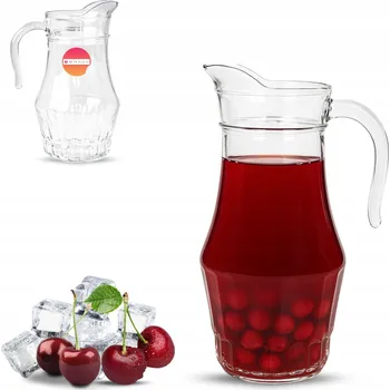 SKLENĚNÝ DŽBÁN NA NÁPOJE VODU ŠŤÁVU VELKÝ 1,5L MODERNÍ