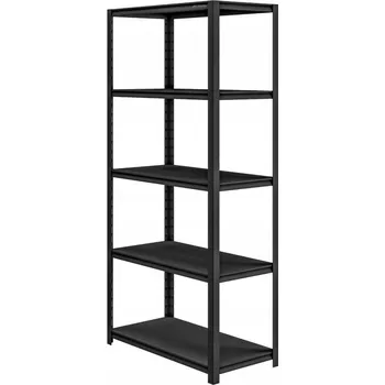 Dílenský regál Kovový regál do garáže, dílny, 183x90 cm JAN NOWAK SAM All Black, černý