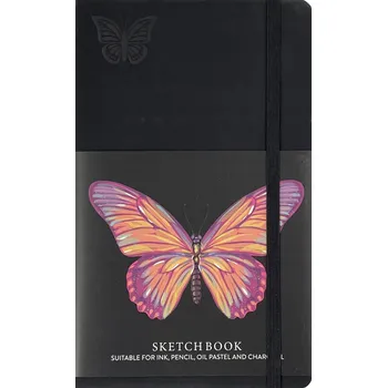 Černý skicák A5 v tvrdých deskách s gumičkou