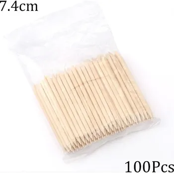 Sada dřívek na odstranění kůžičky a zdobení nehtů pro manikúru | pomůcka, tyčinky - 74 mm - 100 ks