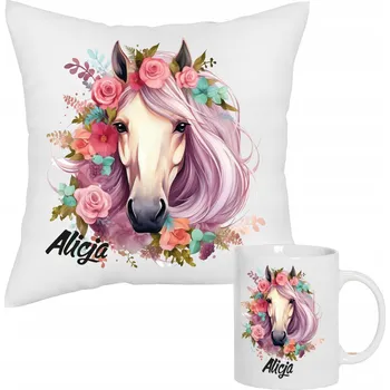 Polštář Hrnek s jednorožcem na polštář POLŠTÁŘ narozeninový vánoční DÁREK pro holčičku