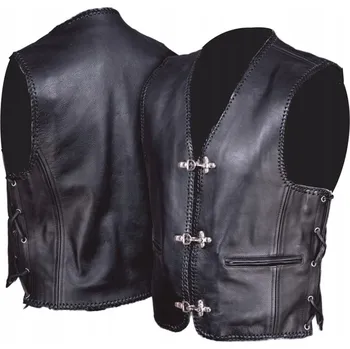 Moto bunda UNIKÁTNÍ MOTORKÁŘSKÁ KOŽENÁ VESTA KM003 XL