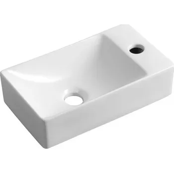 Umyvadlo Sapho Margitha Umývátko 38 cm, otvor pro baterii vpravo, bílá MGT3822