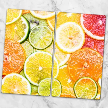 Obraz Dvě Dekorativní Prkénka z Tvrzené Sklo na Krájení - Motiv Ovoce, 2x 30x52 cm